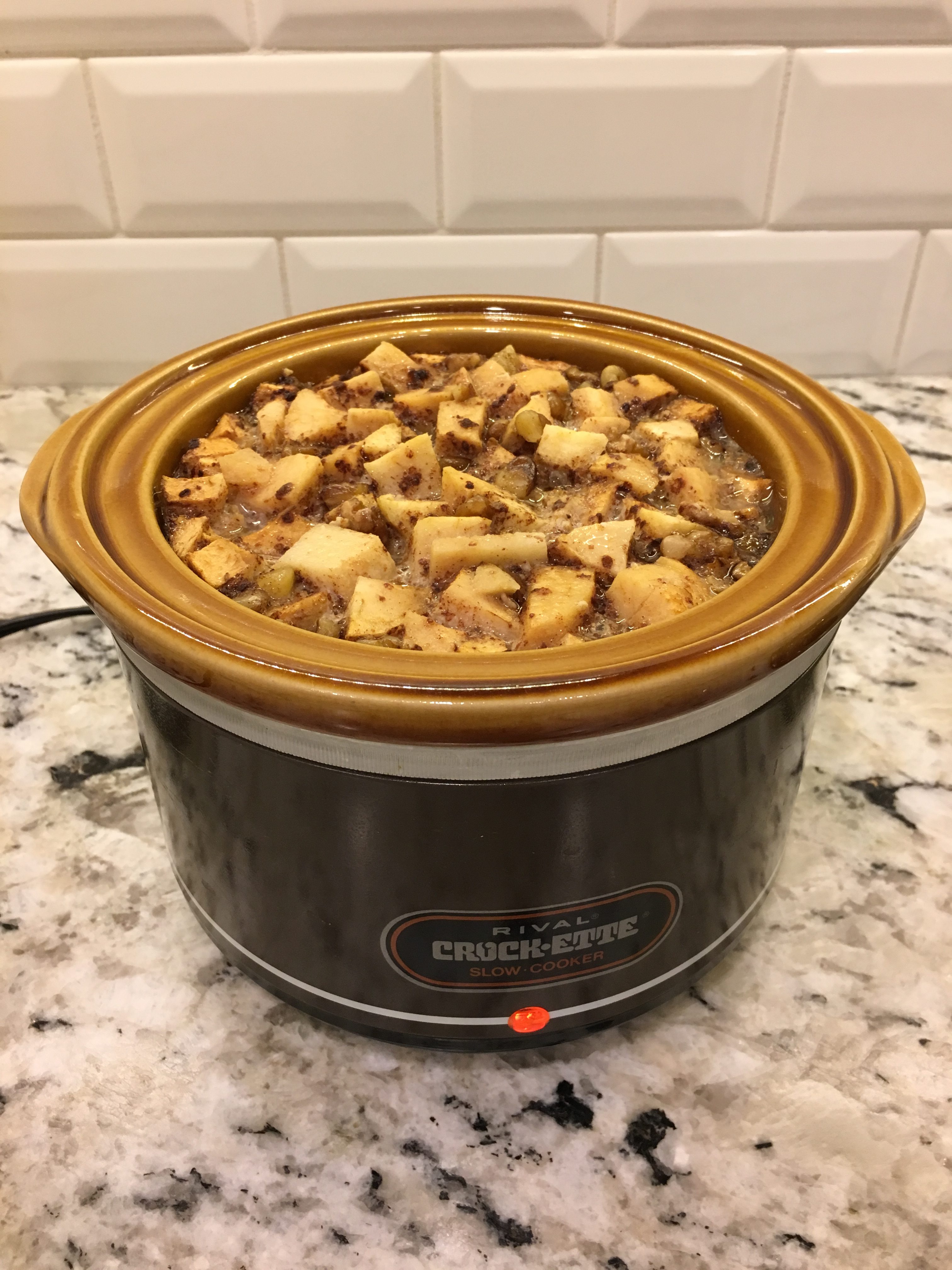 Overnight Crockpot Apple Cinnamon Steel Cut Oats New England